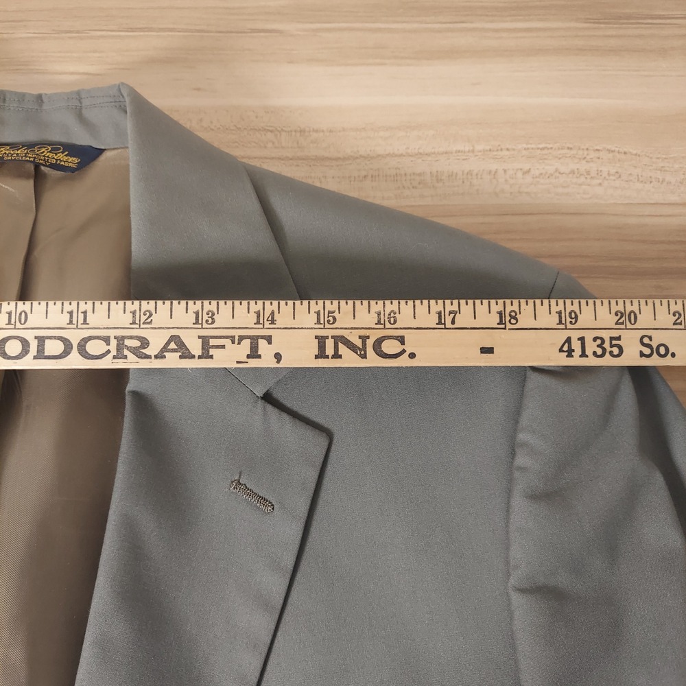 Brooks Brothers Sport Coat Taupe 2 Button Blazer 44R Cotton Blend Union Made USA - Picture 10 of 13